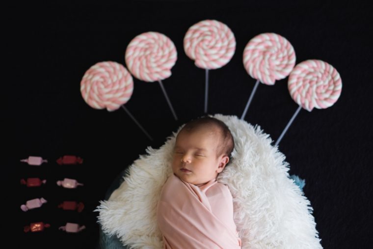 Little Angelique {As sweet as candy newborn photoshoot}